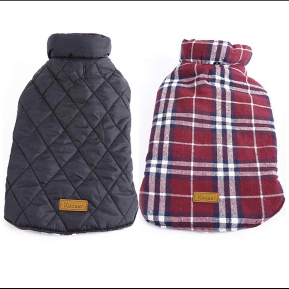 Red plaid dog vest